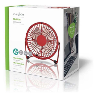 Nedis USB ventilator | Nedis | Ø 10 cm (360° draaibaar, Rood) FNDK1RD10 N170104017 - 5