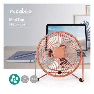 Nedis USB ventilator | Nedis | Ø 15 cm (360° draaibaar, Oudroze) FNDK1PK15 K170104125 - 2