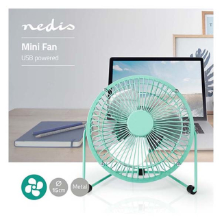 Nedis USB ventilator | Nedis | Ø 15 cm (360° draaibaar, Turquoise) FNDK1TQ15 K170104126 - 2