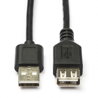 Nedis USB verlengkabel | 0.2 meter | USB 2.0 (100% koper) CCGB60010BK02 CCGP60010BK02 N010205003 - 1