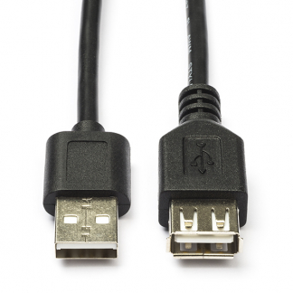 Nedis USB verlengkabel | 0.2 meter | USB 2.0 (100% koper) CCGP60010BK02 N010205003 - 