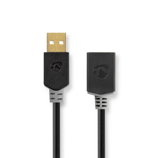 Nedis USB verlengkabel | 2 meter | USB 2.0 (Vertind koper, Verguld) CCBW60010AT20 K070601072 - 