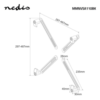 Nedis VESA adapter | Nedis | 13 tot 27 inch (Max. 8 kg) MMNVSA100BK MMNVSA110BK K101501106 - 5