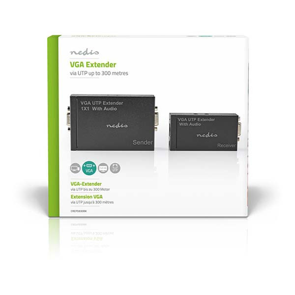 Nedis VGA extender | Nedis | Tot 300 meter over UTP (Audio, Cat5e/6) CREP5930BK K040409003 - 7