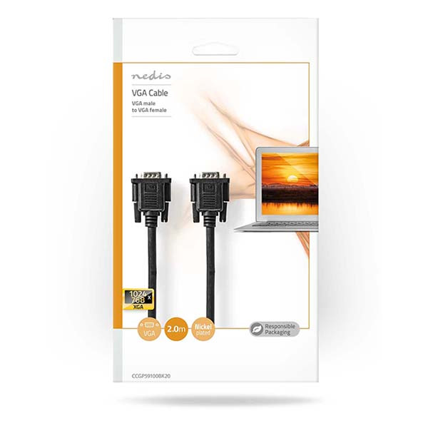 Nedis VGA verlengkabel | Nedis | 2 meter (Zwart) CCGL59100BK20 CCGP59100BK20 N010409200 - 4