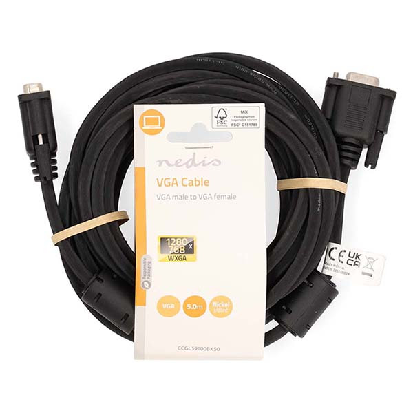 Nedis VGA verlengkabel | Nedis | 5 meter (Zwart) CCGL59100BK50 CCGP59100BK50 N010409202 - 4