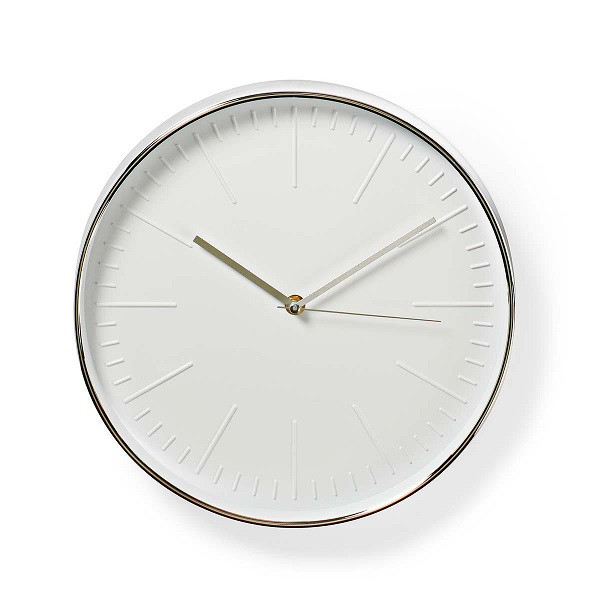 huis outlet wandklok janis nedis o 30 cm zilver kabelshop nl