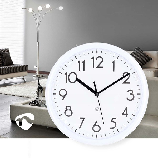Nedis Wandklok  | Nedis (Ø 22 cm, Analoog, Kunststof, Wit) CLWA105WT K170511241 - 3