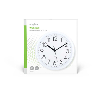 Nedis Wandklok  | Nedis (Ø 22 cm, Analoog, Kunststof, Wit) CLWA105WT K170511241 - 4
