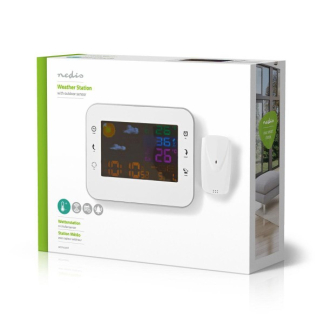 Nedis Weerstation | Nedis (Buitensensor, Klok, Hygrometer, Kalender, Touchscreen) WEST402WT K170101404 - 3
