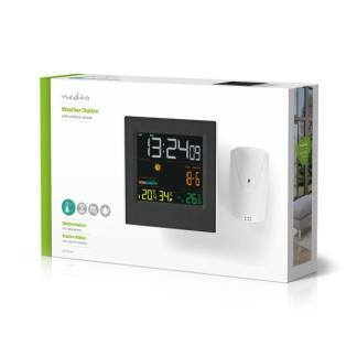 Nedis Weerstation | Nedis (Buitensensor, Klok, Hygrometer, Kalender, led) WEST404BK K170101406 - 4