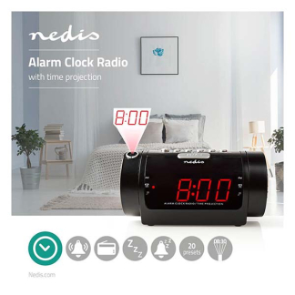 Nedis Wekkerradio | Nedis (Projectie, Dubbel alarm, Sluimerstand) CLAR005BK K170511114 - 8