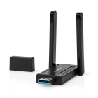 Nedis WiFi dongle met antenne - Nedis (USB A, Dual band, 2.4/5 GHz) WSNWA1210BK K050604507