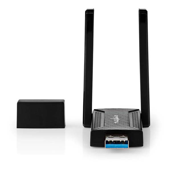Nedis WiFi dongle met antenne - Nedis (USB A, Dual band, 2.4/5 GHz) WSNWA1210BK K050604507 - 2