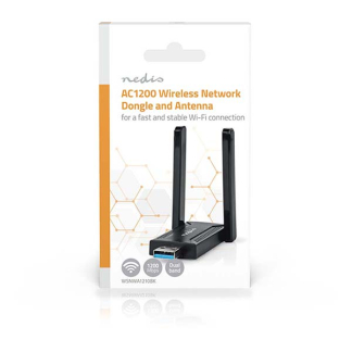 Nedis WiFi dongle met antenne - Nedis (USB A, Dual band, 2.4/5 GHz) WSNWA1210BK K050604507 - 5