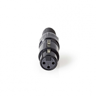 Nedis XLR connector | Nedis | 3-pin (Metaal, Vrouwelijk, Trekontlasting, Zwart) COTP15902BK K060202205 - 1