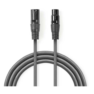 Nedis XLR kabel | V ↔ M | Nedis | 1.5 meter (Gebalanceerd, Stereo, 3-pins) COTH15010GY15 N010307074 - 1