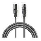 XLR kabel | V ↔ M | Nedis | 1.5 meter (Gebalanceerd, Stereo, 3-pins)