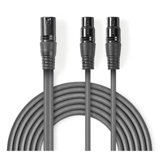 Nedis XLR kabel | V ↔ M | Nedis | 1.5 meter (Gebalanceerd, Stereo, 3-pins) COTH15025GY15 N010307080 - 1