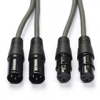 Nedis XLR kabel | V ↔ M | Nedis | 1.5 meter (Gebalanceerd, Stereo, 3-pins) COTH15030GY15 N010307084 - 2