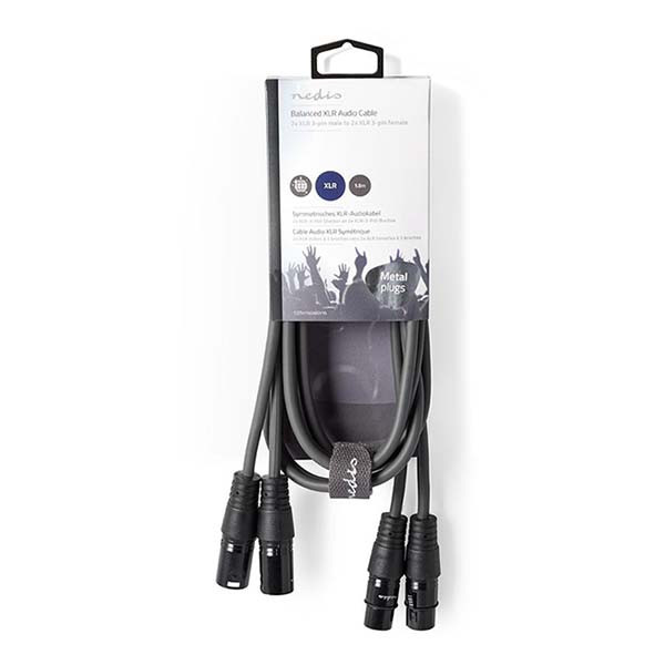 Nedis XLR kabel | V ↔ M | Nedis | 1.5 meter (Gebalanceerd, Stereo, 3-pins) COTH15030GY15 N010307084 - 3