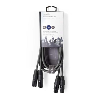 Nedis XLR kabel | V ↔ M | Nedis | 1.5 meter (Gebalanceerd, Stereo, 3-pins) COTH15030GY15 N010307084 - 3