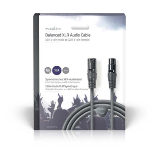 Nedis XLR kabel | V ↔ M | Nedis | 10 meter (Gebalanceerd, Stereo, 3-pins) COTG15010GY100 N010307077 - 3
