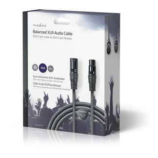 Nedis XLR kabel | V ↔ M | Nedis | 15 meter (Gebalanceerd, Stereo, 3-pins) COTG15010GY150 N010307078 - 3