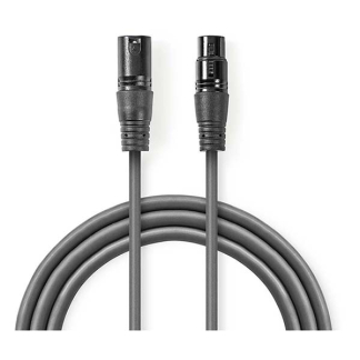 Nedis XLR kabel | V ↔ M | Nedis | 15 meter (Gebalanceerd, Stereo, 3-pins) COTG15010GY150 N010307078 - 1