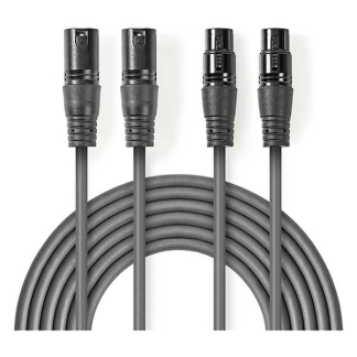 Nedis XLR kabel | V ↔ M | Nedis | 3 meter (Gebalanceerd, Stereo, 3-pins) COTH15030GY30 N010307085 - 1