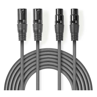 Nedis XLR kabel | V ↔ M | Nedis | 5 meter (Gebalanceerd, Stereo, 3-pins) COTH15030GY50 N010307086 - 1