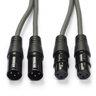 Nedis XLR kabel (m/v) | Nedis | 0.5 meter (Gebalanceerd, Stereo, 3-pins) COTH15030GY05 N010307082 - 