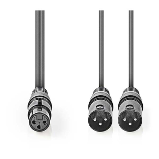 Nedis XLR kabel (m/v) | Nedis | 1.5 meter (Gebalanceerd, Stereo, 3-pins) COTH15020GY15 N010307081 - 2