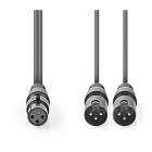 Nedis XLR kabel (m/v) | Nedis | 1.5 meter (Gebalanceerd, Stereo, 3-pins) COTH15020GY15 N010307081 - 2