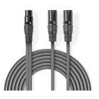 XLR kabel (m/v) | Nedis | 1.5 meter (Gebalanceerd, Stereo, 3-pins)