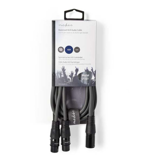 Nedis XLR kabel (m/v) | Nedis | 1.5 meter (Gebalanceerd, Stereo, 3-pins) COTH15025GY15 N010307080 - 3