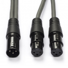 Nedis XLR kabel (m/v) | Nedis | 1.5 meter (Gebalanceerd, Stereo, 3-pins) COTH15025GY15 N010307080