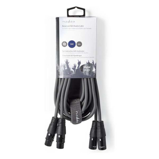 Nedis XLR kabel (m/v) | Nedis | 3 meter (Gebalanceerd, Stereo, 3-pins) COTH15030GY30 N010307085 - 3