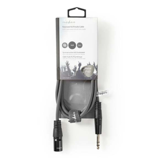 Nedis XLR (m) naar jack 6.35 mm kabel | Nedis | 1.5 meter (Stereo, Gebalanceerd, 100% koper) COTH15100GY15 N010307087 - 3
