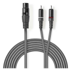 Nedis XLR naar Tulp kabel | V ↔ M | Nedis | 3 meter (Gebalanceerd, Stereo) COTH15220GY30 N010307026 - 1