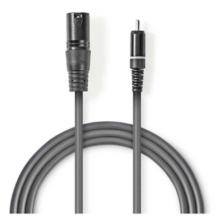 Nedis XLR naar Tulp kabel (m/m) | Nedis | 3 meter (Ongebalanceerd, Mono) COTH15205GY30 N010307021 - 1