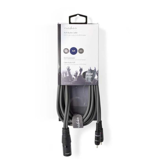 Nedis XLR naar Tulp kabel (m/m) - Nedis - 3 meter (Gebalanceerd, Stereo) COTH15200GY30 N010307097 - 3