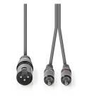 Nedis XLR naar Tulp kabel (m/m) - Nedis - 3 meter (Gebalanceerd, Stereo) COTH15200GY30 N010307097 - 2