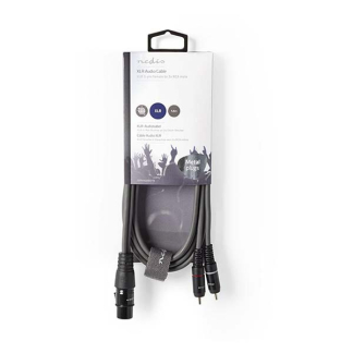 Nedis XLR naar Tulp kabel (v/m) | Nedis | 1.5 meter (Gebalanceerd, Stereo) COTH15220GY15 N010307025 - 3