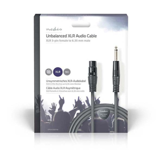 Nedis XLR naar jack 6.35 mm kabel | V ↔ M | Nedis | 10 meter (Mono, Ongebalanceerd, 100% koper) COTG15120GY100 N010307095 - 3