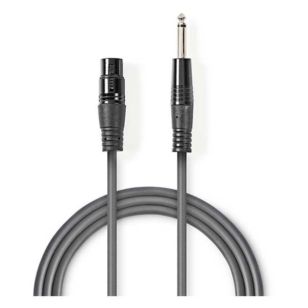 Nedis XLR naar jack 6.35 mm kabel | V ↔ M | Nedis | 3 meter (Mono, Ongebalanceerd, 100% koper) COTH15120GY30 N010307093 - 1