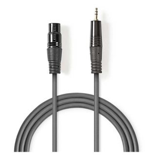 Nedis XLR (v) naar jack 3.5 mm kabel | Nedis | 1 meter (Stereo, Gebalanceerd, 100% koper) COTH15320GY10 N010307004