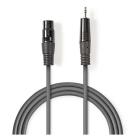 Nedis XLR (v) naar jack 3.5 mm kabel - Nedis - 1 meter (Stereo, Gebalanceerd, 100% koper) COTH15320GY10 N010307004 Nedis XLR (v) naar jack 3.5 mm kabel - Nedis - 1 meter (Stereo, Gebalanceerd, 100% koper) COTH15320GY10 N010307004