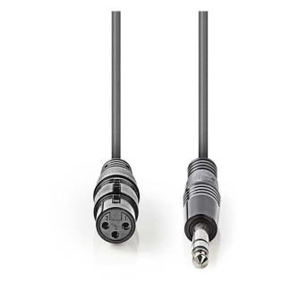 Nedis XLR (v) naar jack 6.35 mm kabel | Nedis | 1.5 meter (Stereo, Gebalanceerd, 100% koper) COTH15110GY15 N010307091 - 2