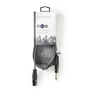 Nedis XLR (v) naar jack 6.35 mm kabel | Nedis | 3 meter (Mono, Ongebalanceerd, 100% koper) COTH15120GY30 N010307093 - 3